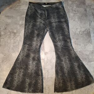 Lucky & Blessed Snake Printed High Rise Flair Jeans